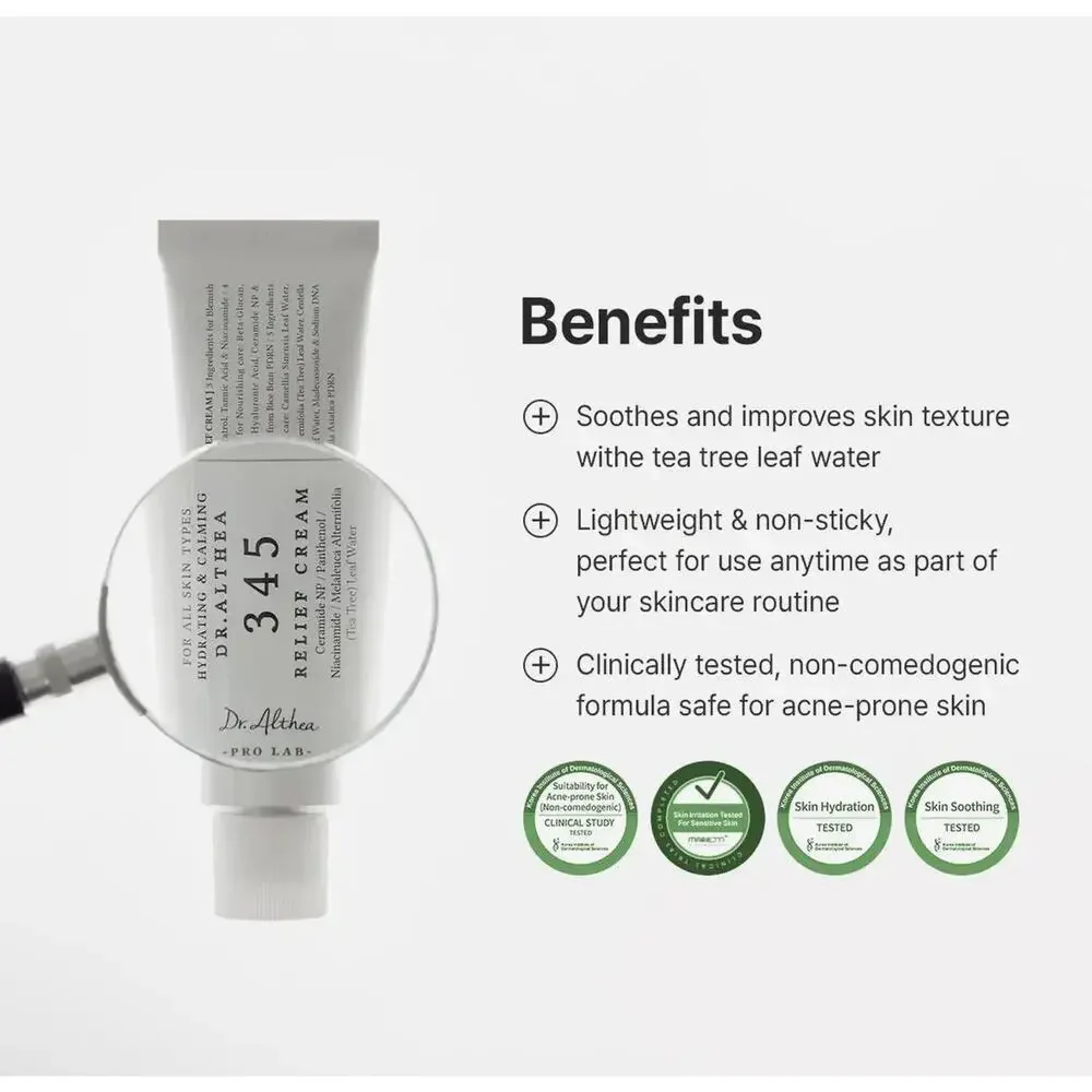 Dr. Althea 345 Relief Cream Vegan All Skin Types 50ml 1.69 fl oz